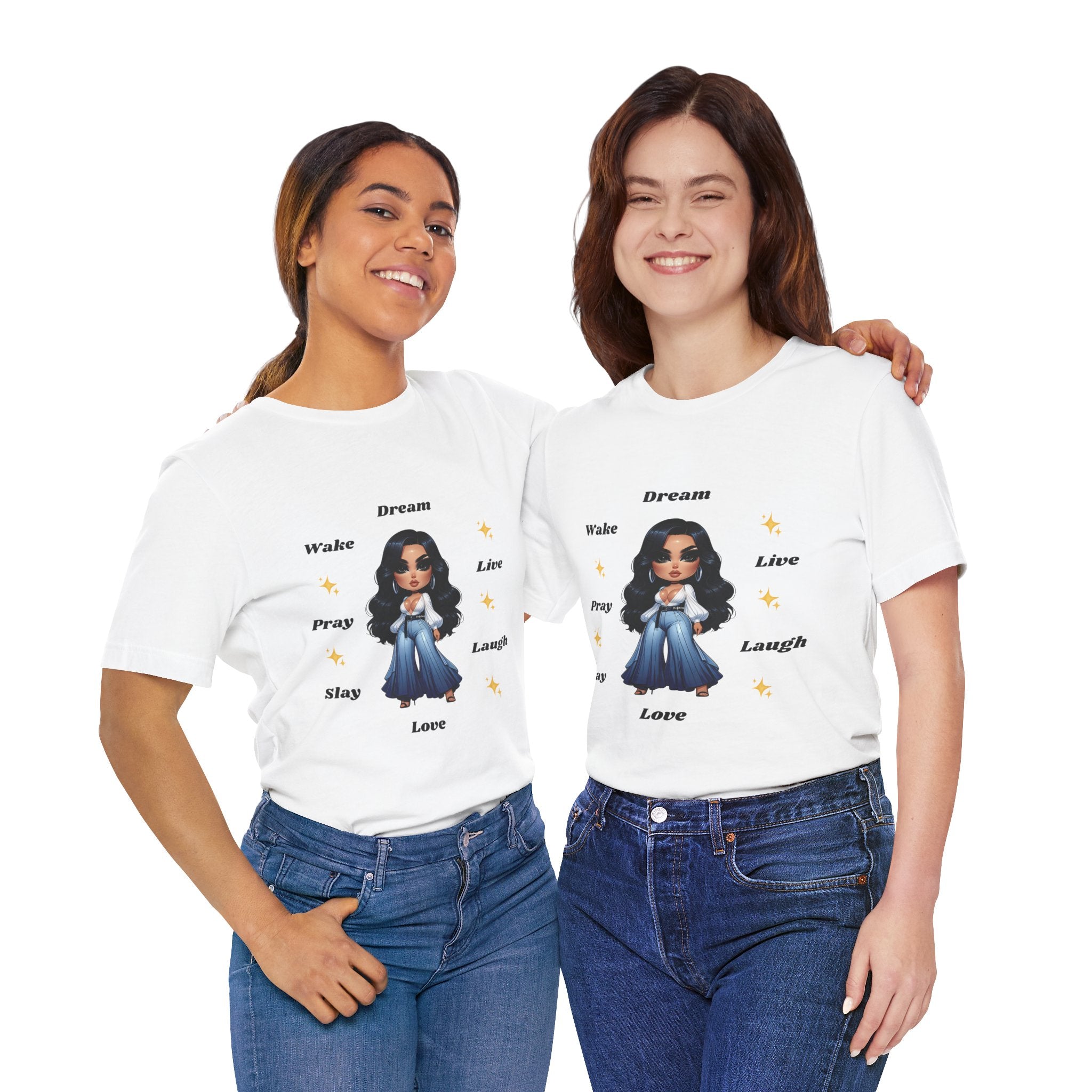 Wake Pray Slay Graphic Tee | Girl boss illustration T-Shirt